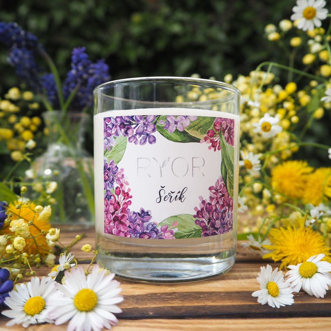 Svíčka velká - Šeřík - galerie #1