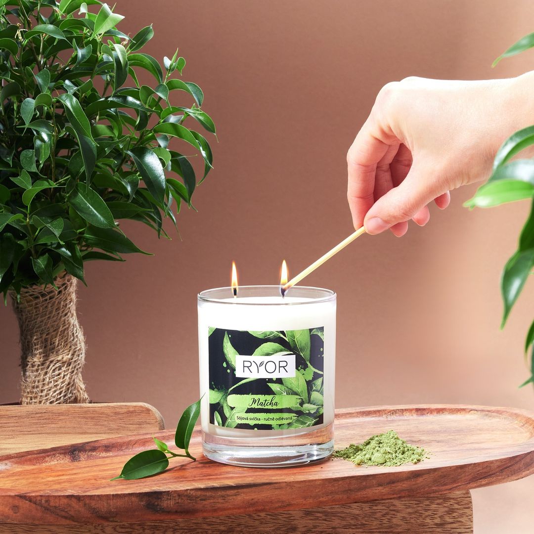 Sviečka veľká - Matcha - galéria #2