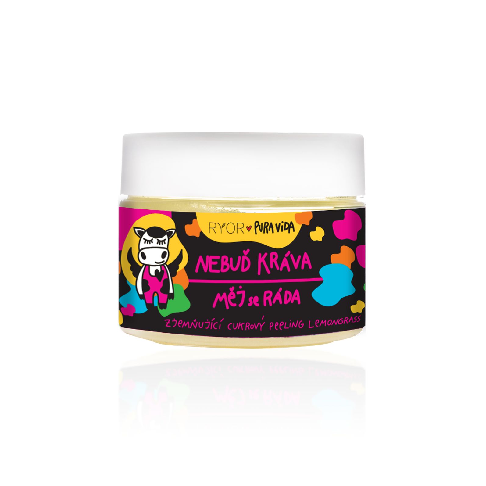 PuraVida Zjemňující cukrový peeling Lemongrass KRÁVA